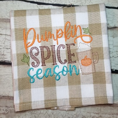 pumpkin spice season embroidery design